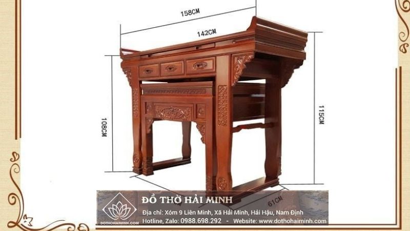Mẫu bàn thờ gia tiên đẹp được thiết kế dạng treo tường